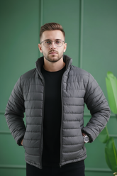 Imported Puffer Jacket - Gray